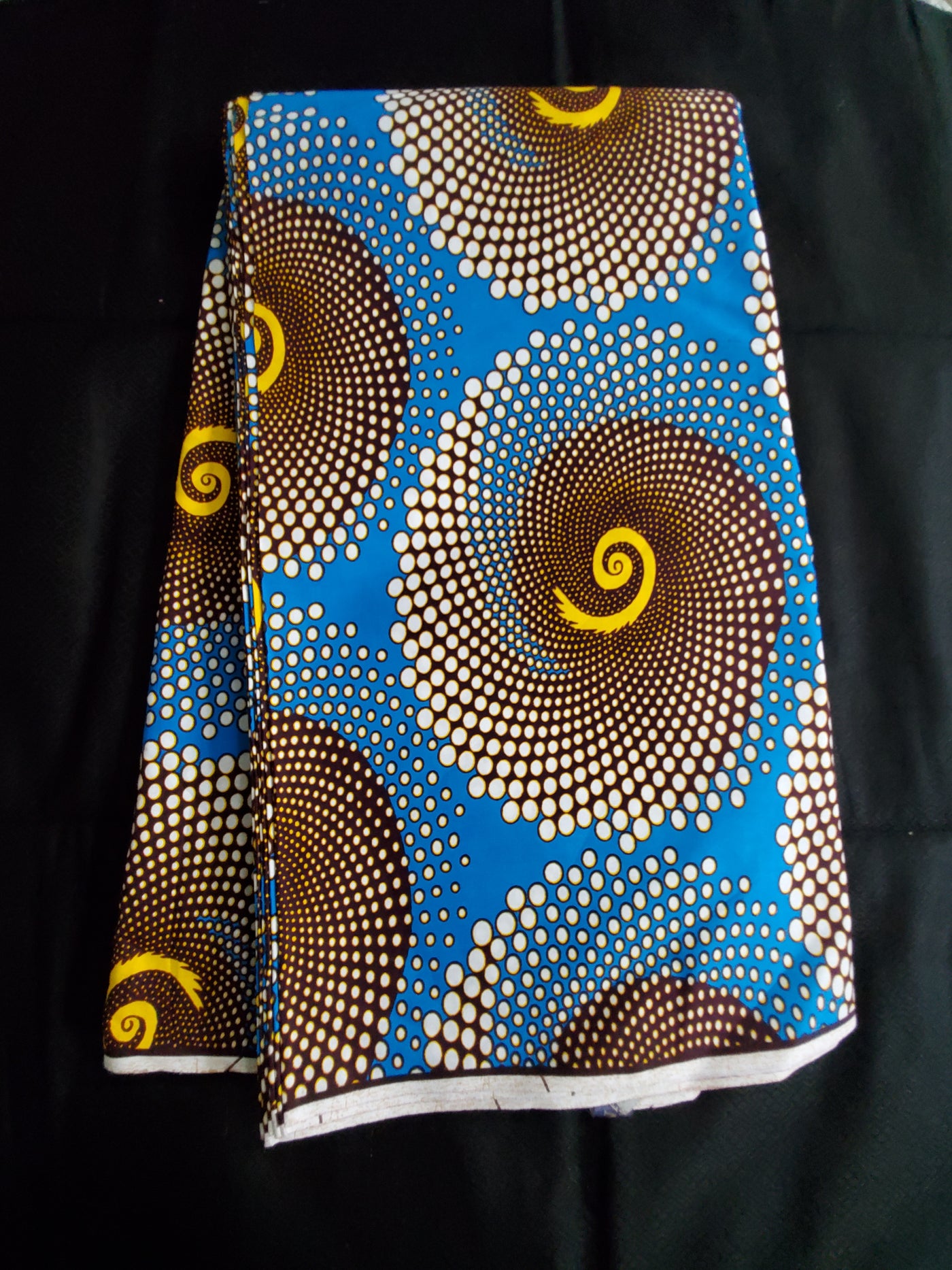 Blue and Brown African Ankara Print Fabric