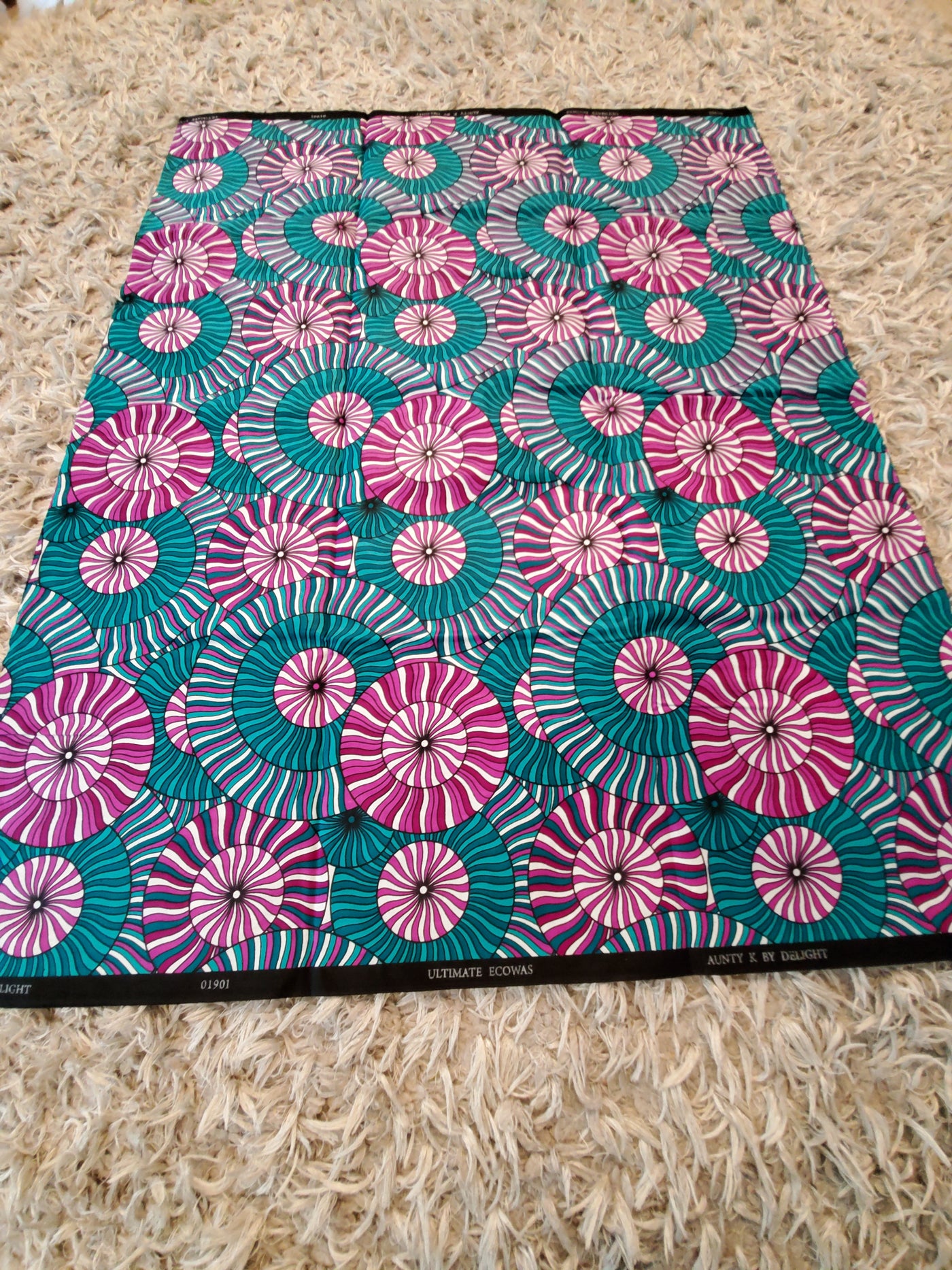 Blue and Purple Ankara Print Fabric