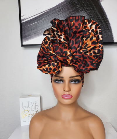Brown and Black Ankara Headwrap