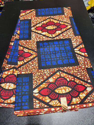 Brown African Ankara Print Fabric
