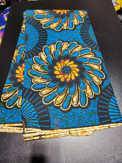 Blue African Ankara Print Fabric