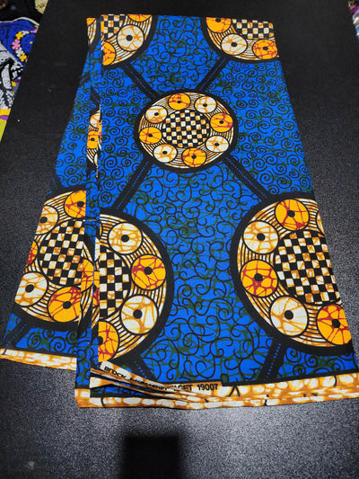 Blue African Ankara Print Fabric
