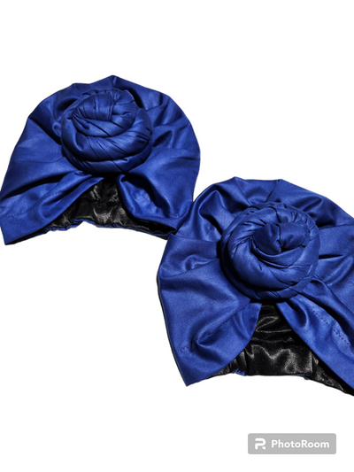 Solid Blue Pre-tied Headwrap