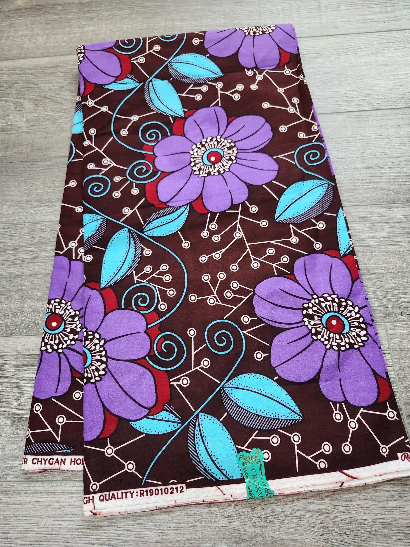 Brown and Purple African Print Fabric, Ankara Fabric