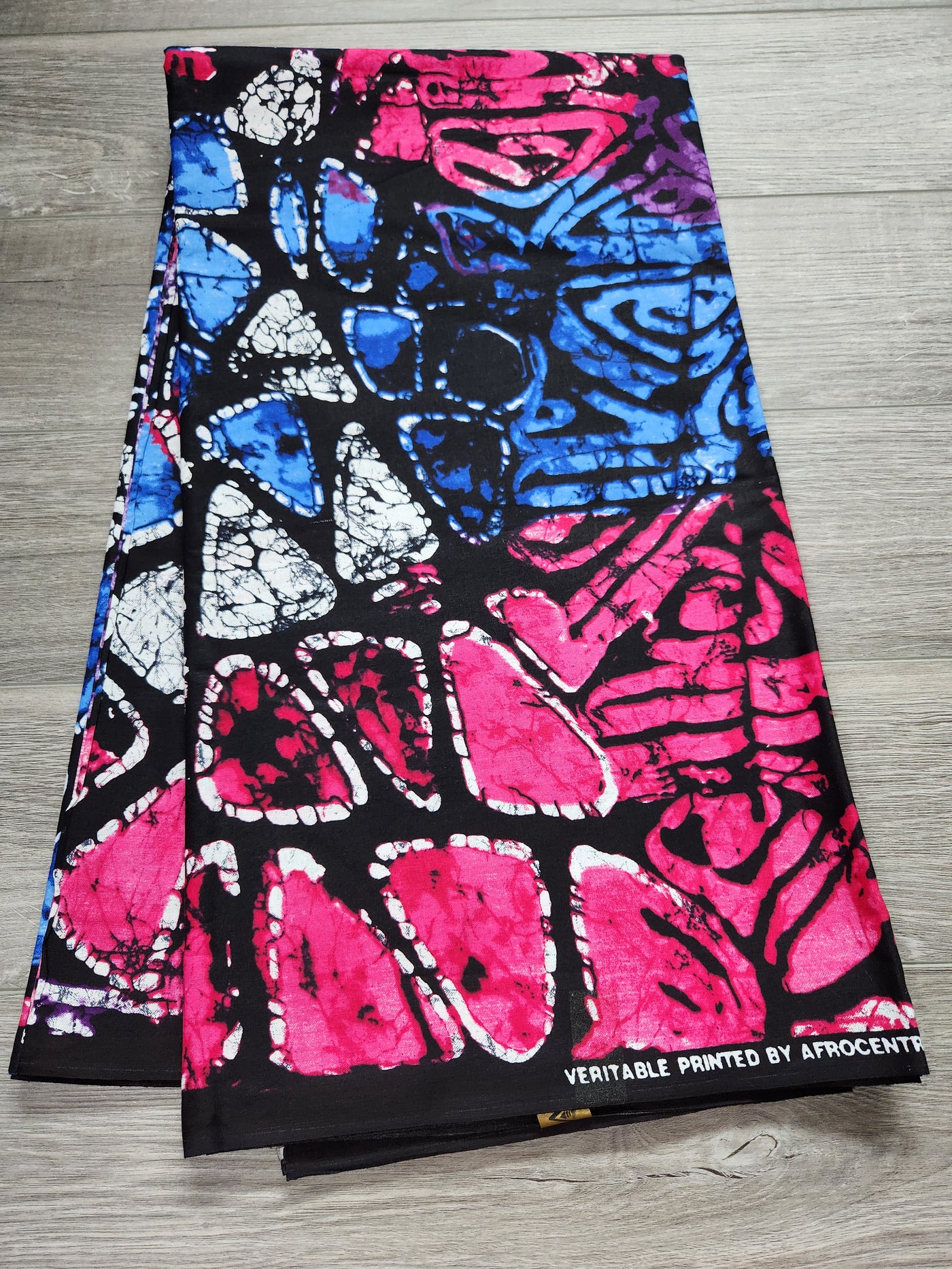 Pink and Blue Tie-Dye African Print Fabric, Ankara Fabric