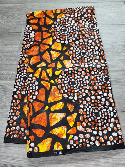 Brown and Orange African Print Fabric, Ankara Fabric