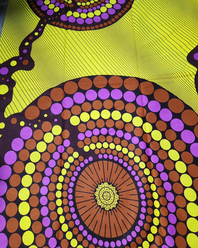 Yellow and Brown African Print Fabric, Ankara Fabric