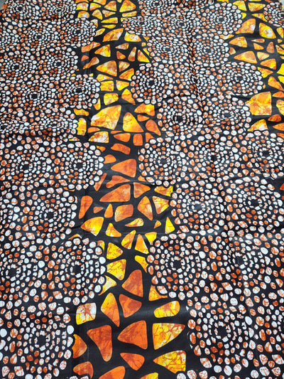 Brown and Orange African Print Fabric, Ankara Fabric