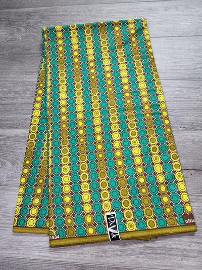 Olive Green Daviva African Print Fabric, Ankara Fabric