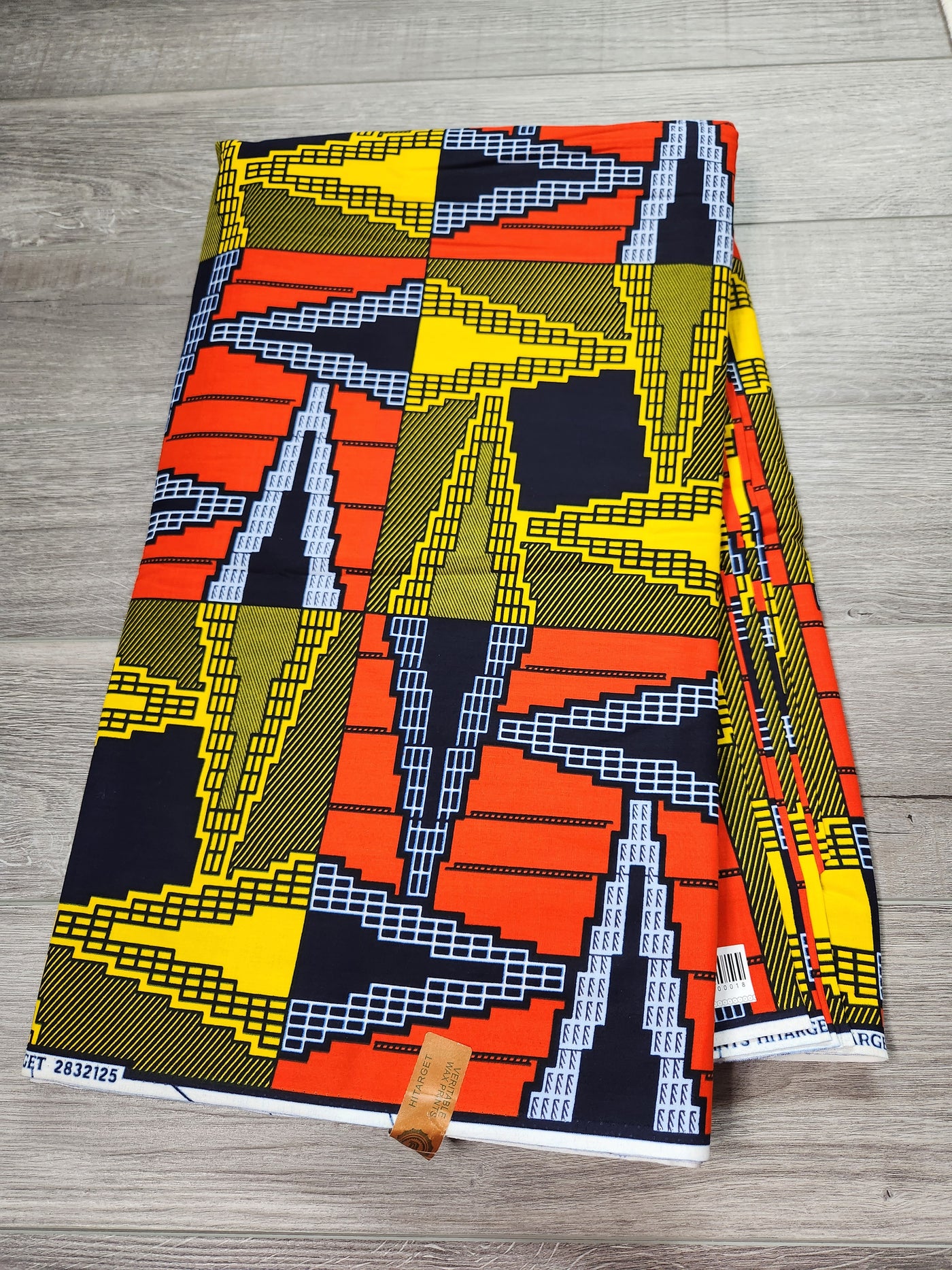 Orange and Navy African Print Fabric, Ankara Fabric