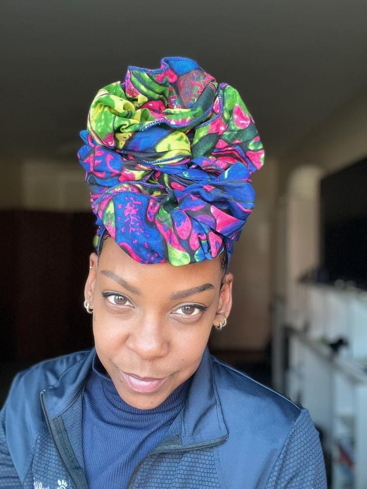 Blue and Green Headwrap, African Ankara Headwrap