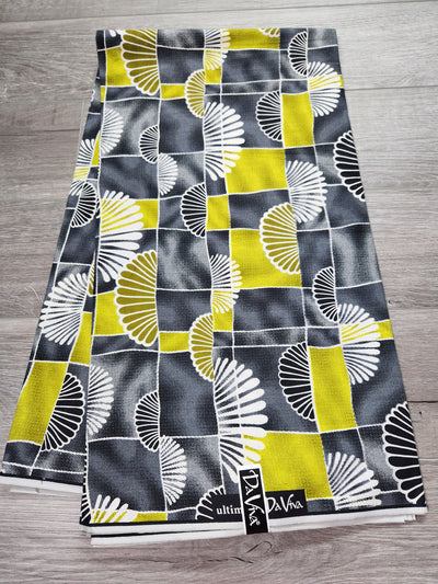 Grey Daviva African Print Fabric, Ankara Fabric