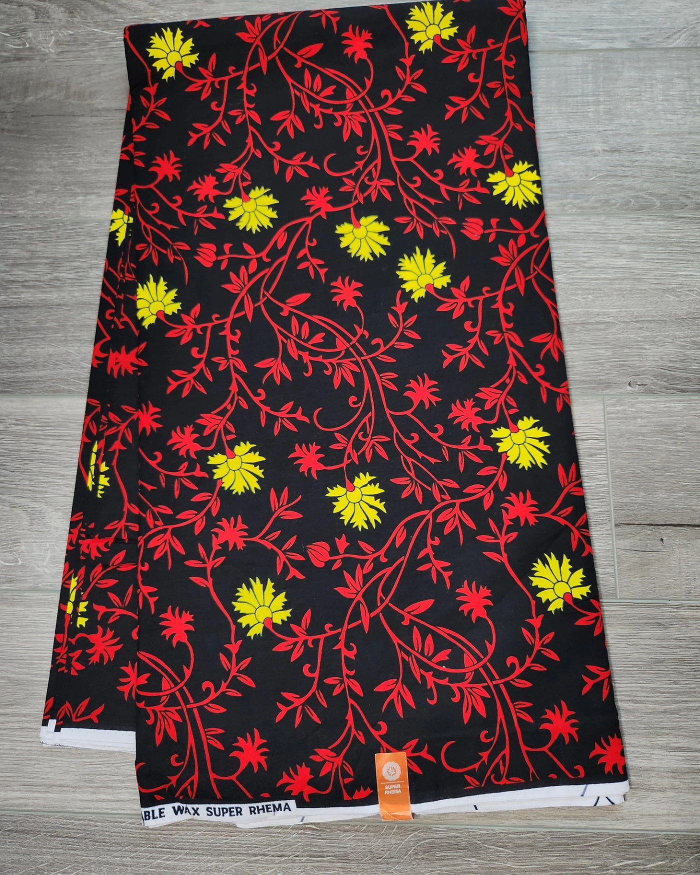 Black and Red African Print Fabric, Ankara Fabric