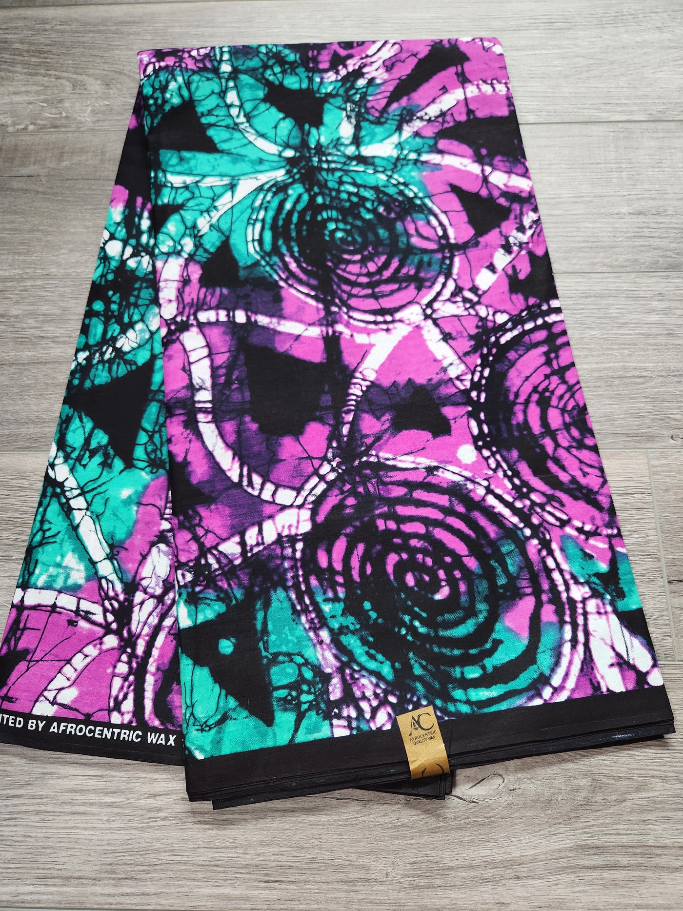 Purple and Teal Tie-Dye African Print Fabric, Ankara Fabric