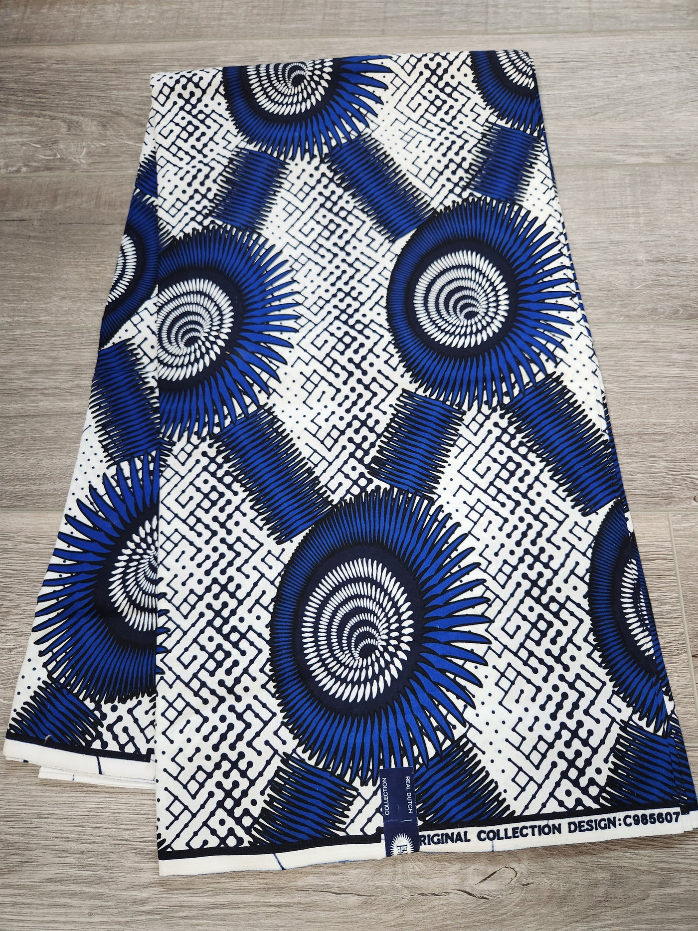 White and Blue African Print Fabric, Ankara Fabric