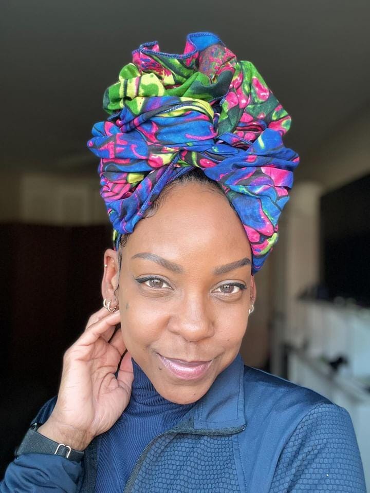 Blue and Green Headwrap, African Ankara Headwrap