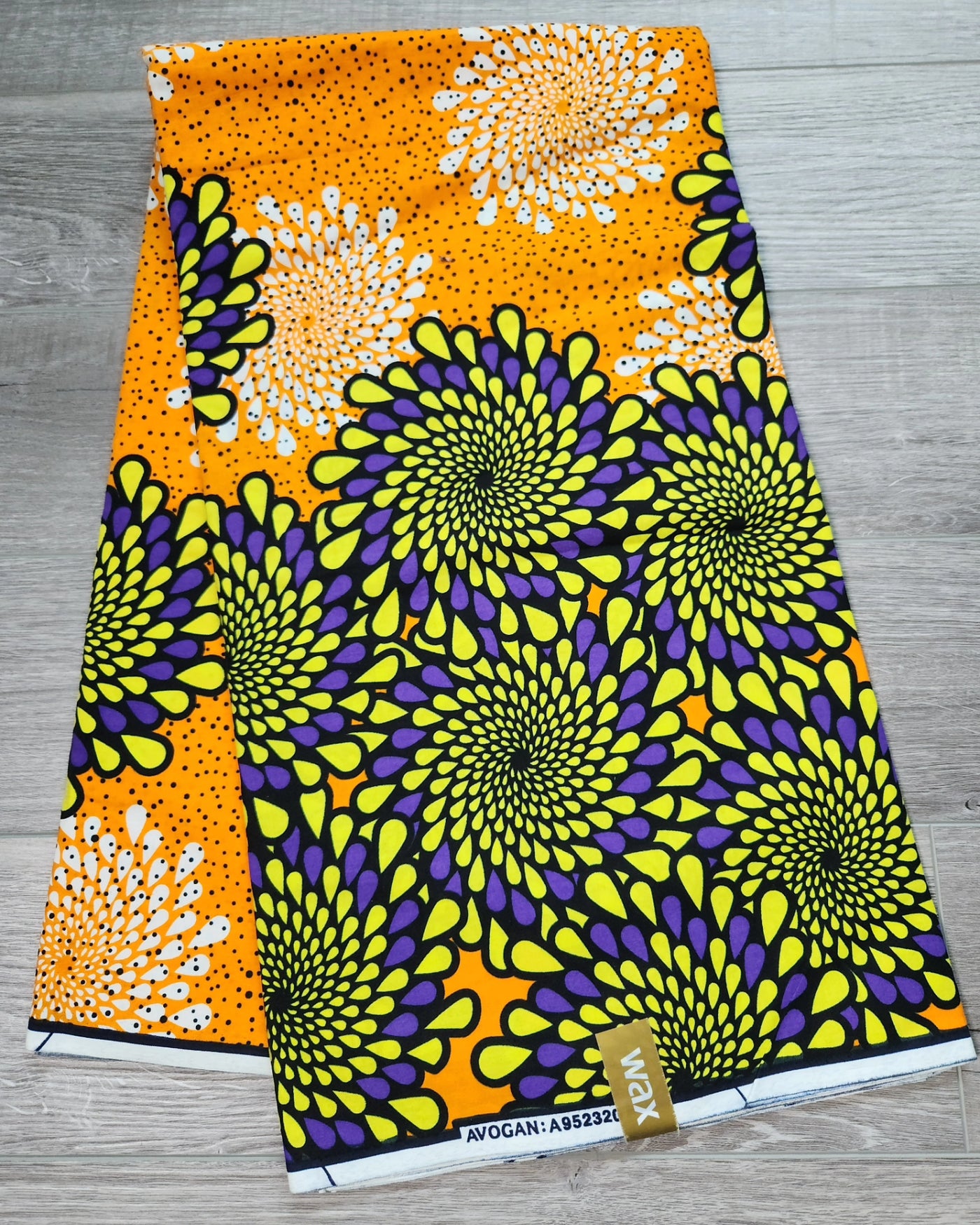 Orange and Purple African Ankara Print Fabric