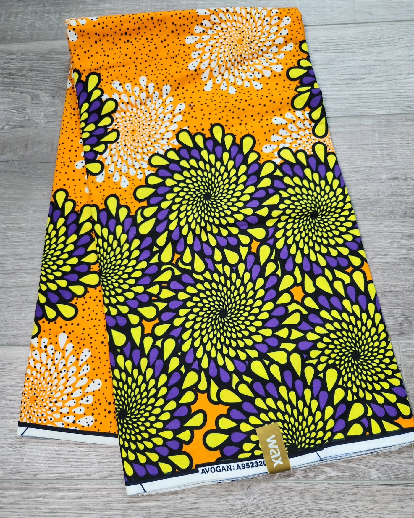 Orange and Purple African Ankara Print Fabric