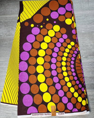 Yellow and Brown African Print Fabric, Ankara Fabric
