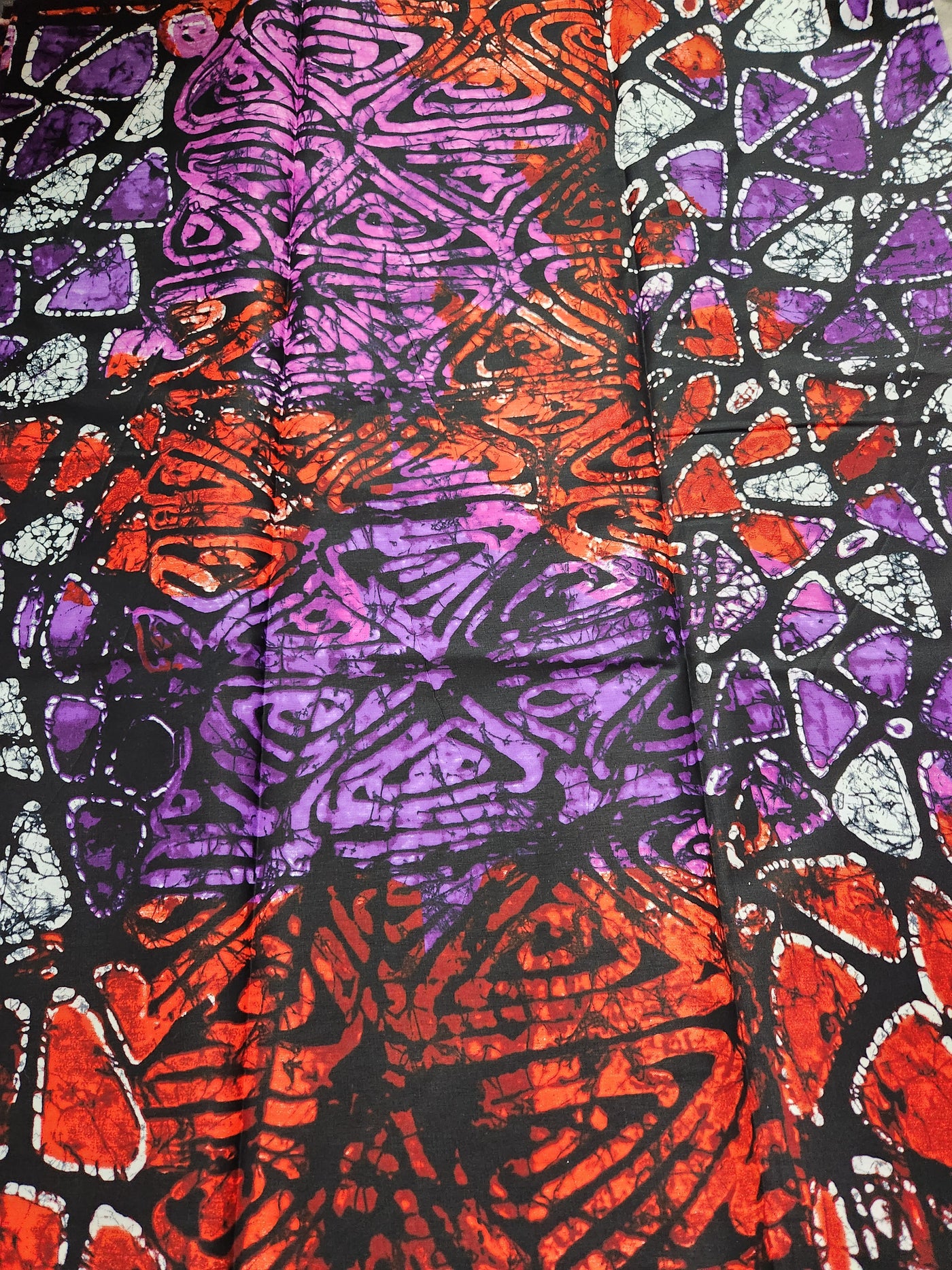 Purple and Red Tie-Dye African Print Fabric, Ankara Fabric