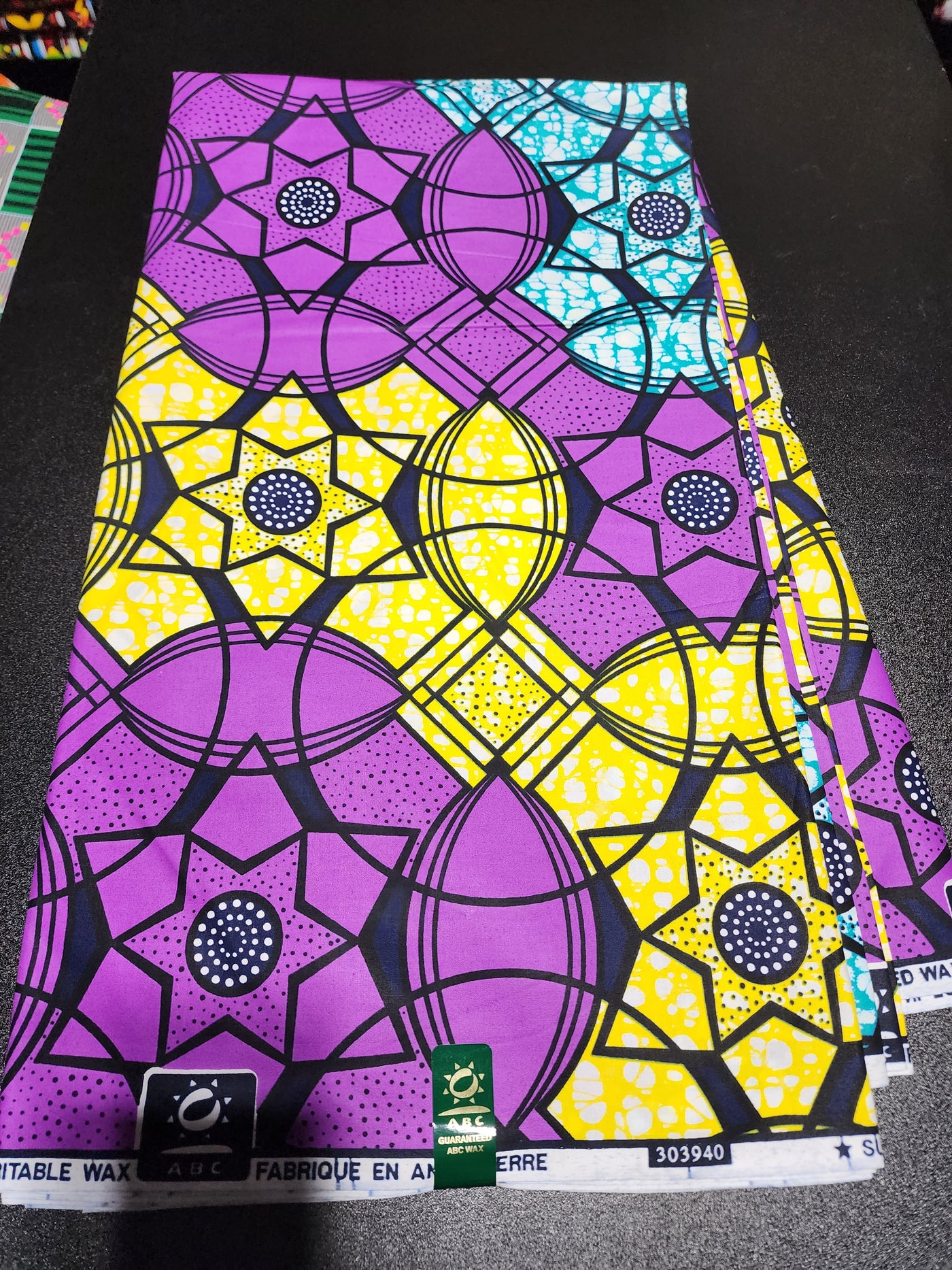 Purple and Yellow Ankara Print Fabric