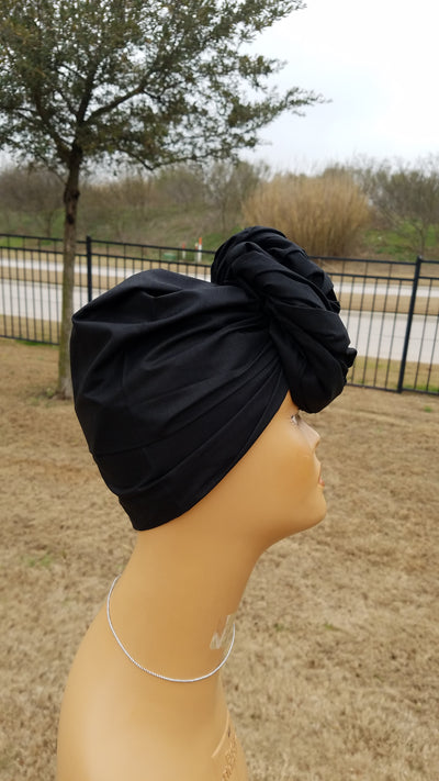 Plain Black African Fabric Headwrap. Ankara Headwrap