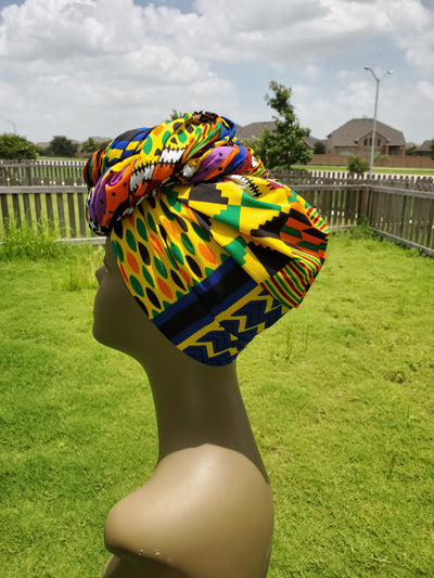 Patchwork African Fabric Headwrap. Ankara Headwrap