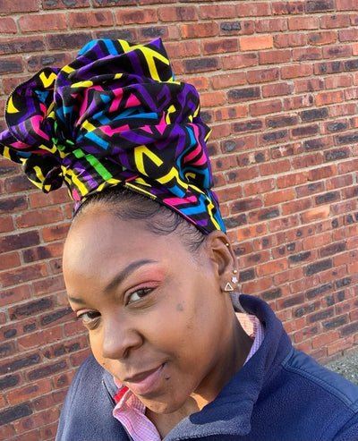 Purple Headwrap, African Fabric Headwrap. Ankara Headwrap