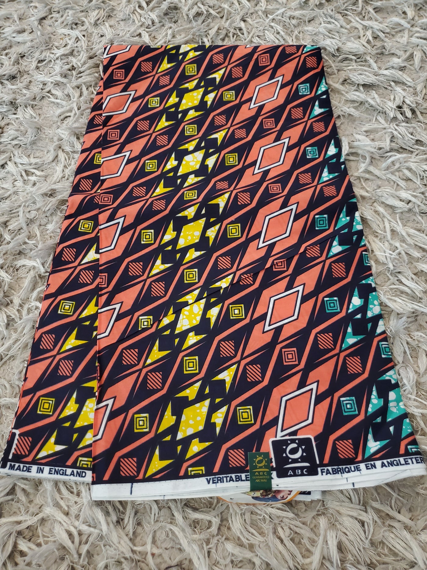 Coral African Ankara Print Fabric