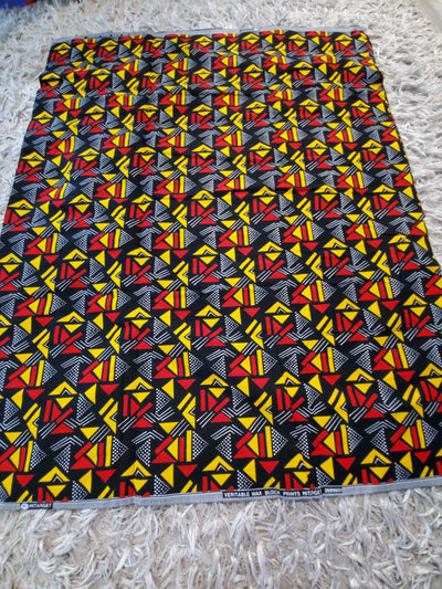 Black and Red Ankara Print Fabric