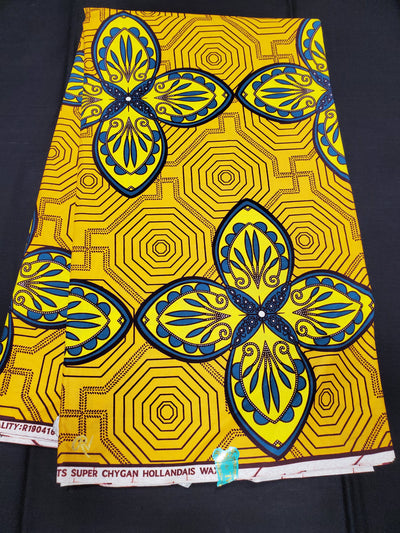 Yellow African Ankara Print Fabric