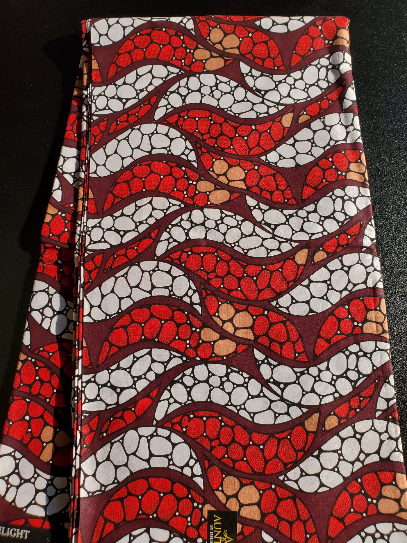 White and Red African Ankara Print Fabric