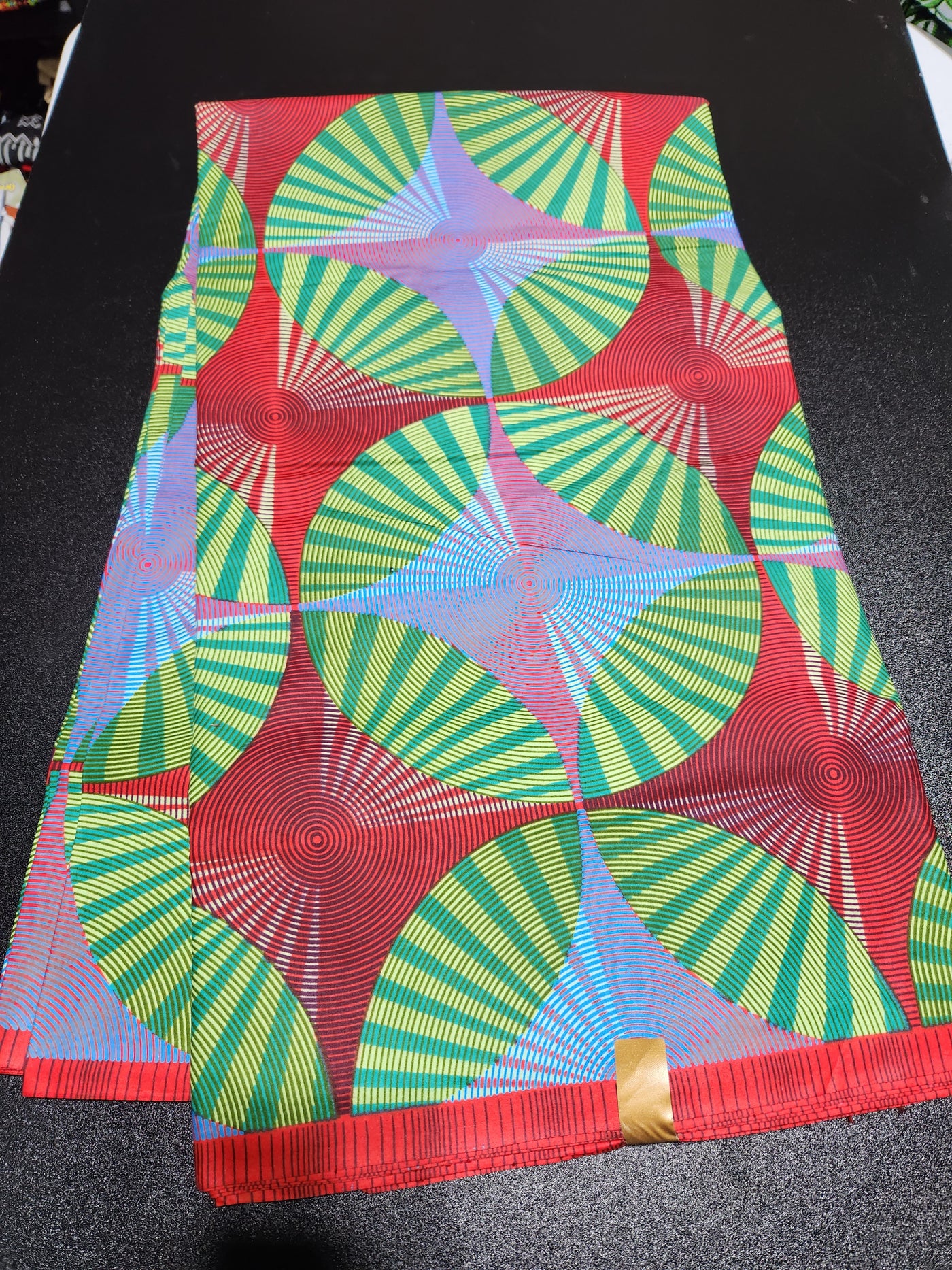 Red and Green Ankara Print Fabric