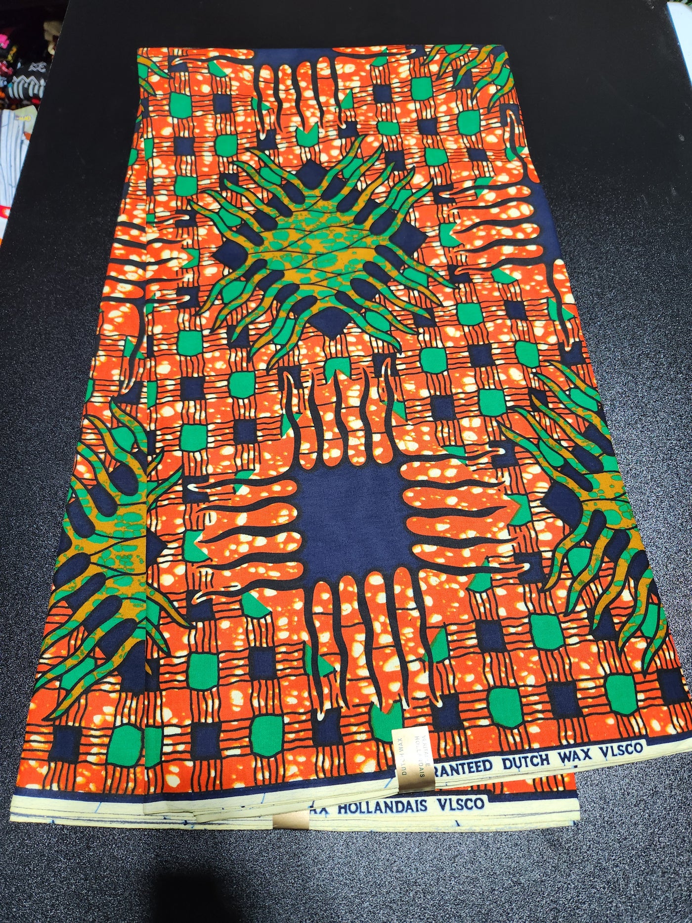 Orange Ankara Print Fabric