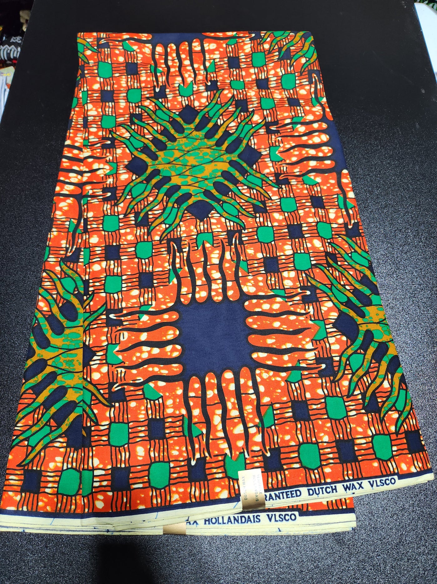 Orange Ankara Print Fabric