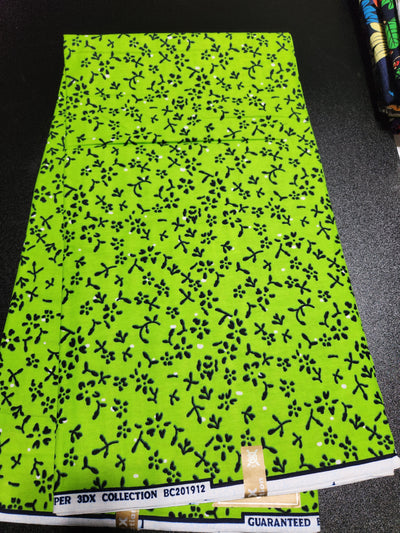 Green Ankara Print Fabric