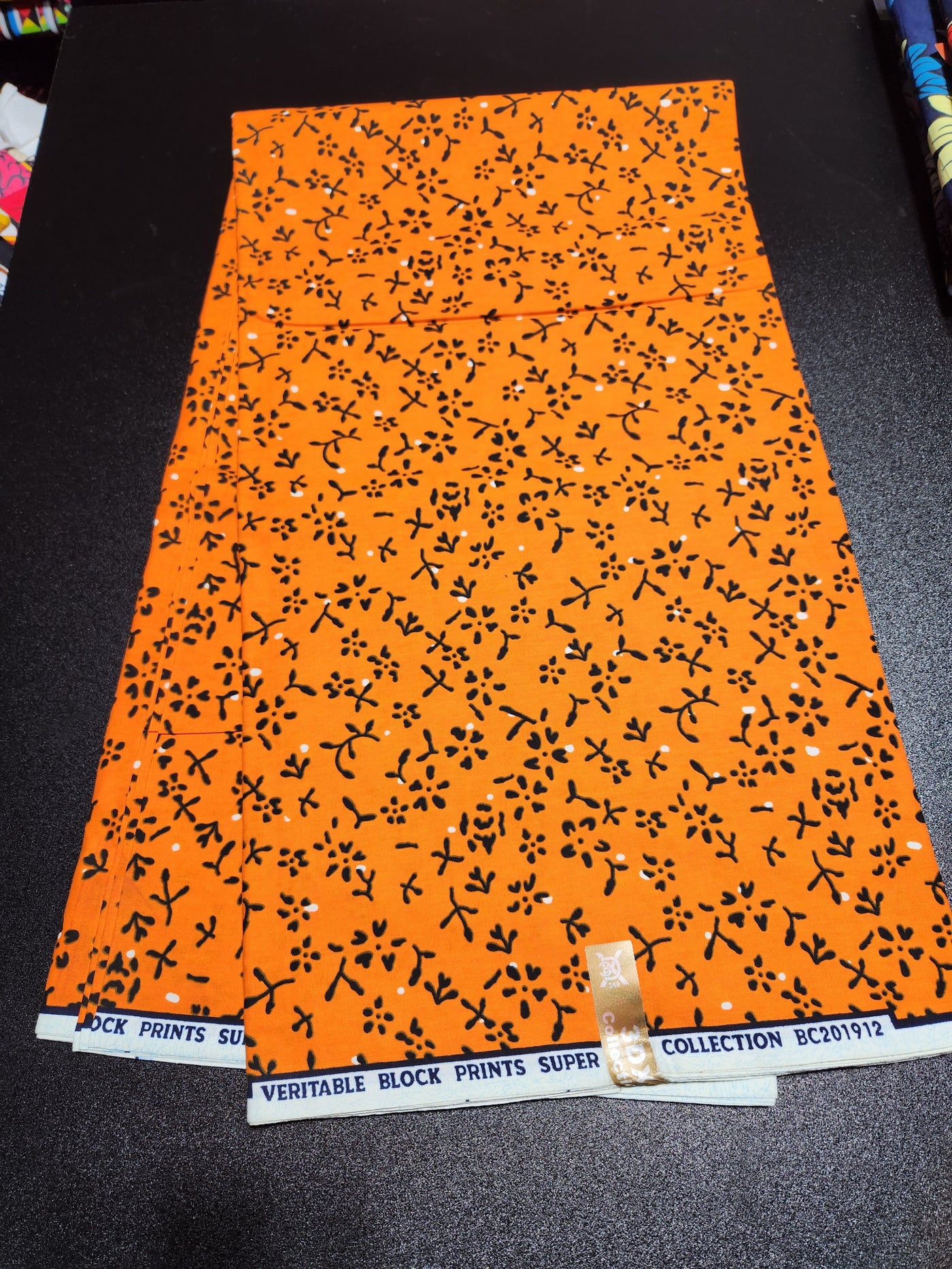 Orange Ankara Print Fabric