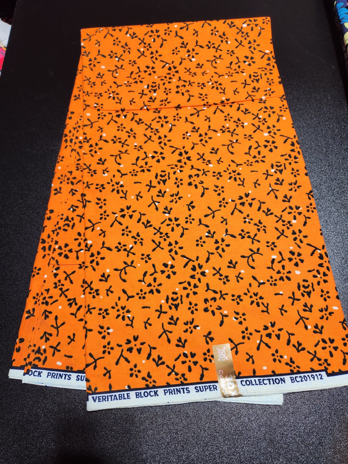 Orange Ankara Print Fabric