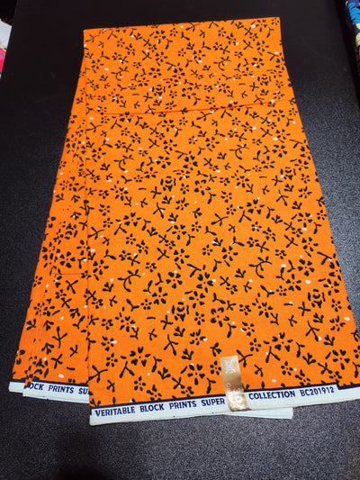 Orange Ankara Print Fabric