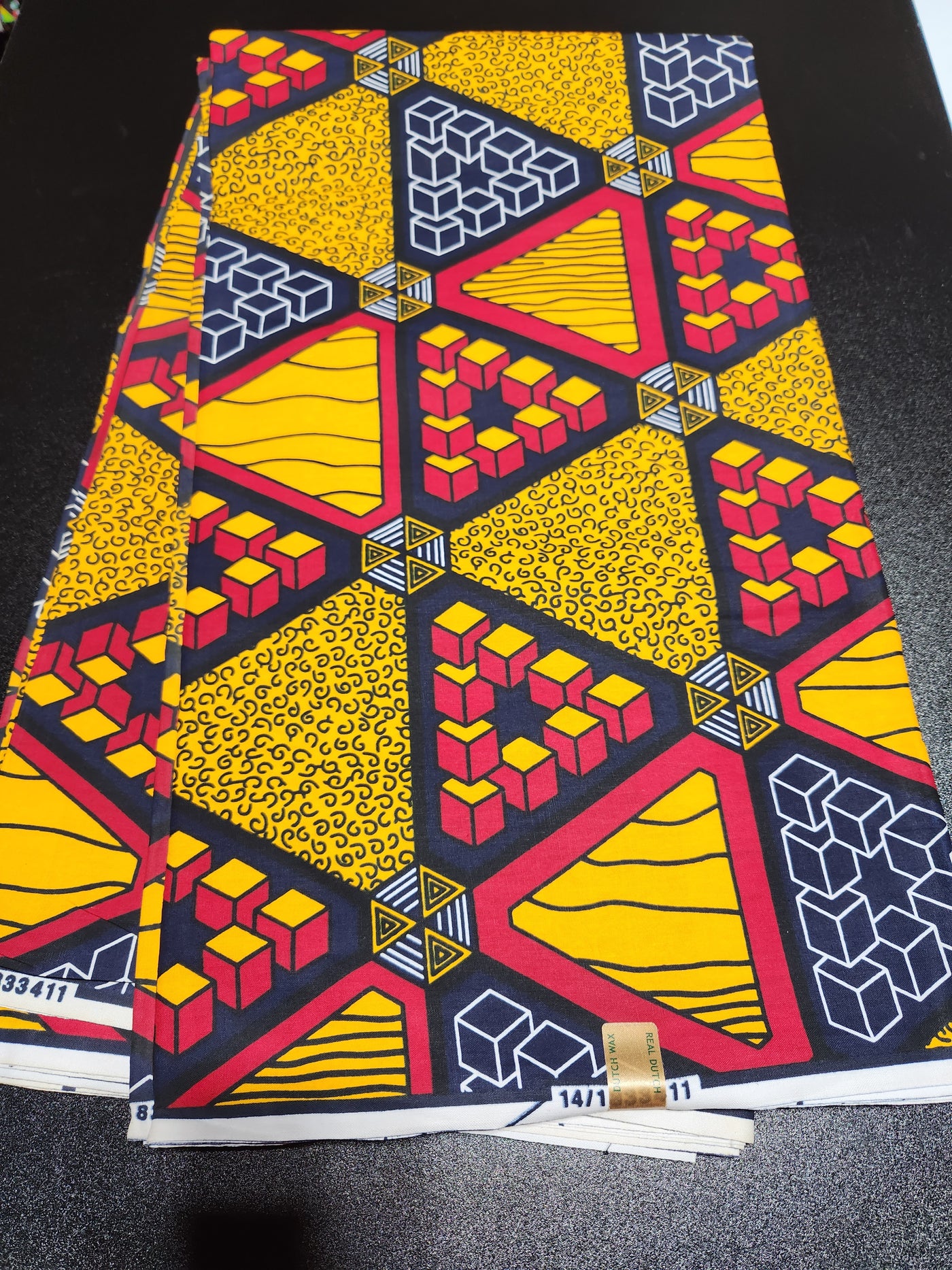 Yellow and Red Ankara Print Fabric