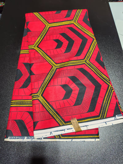 Red Ankara Print Fabric