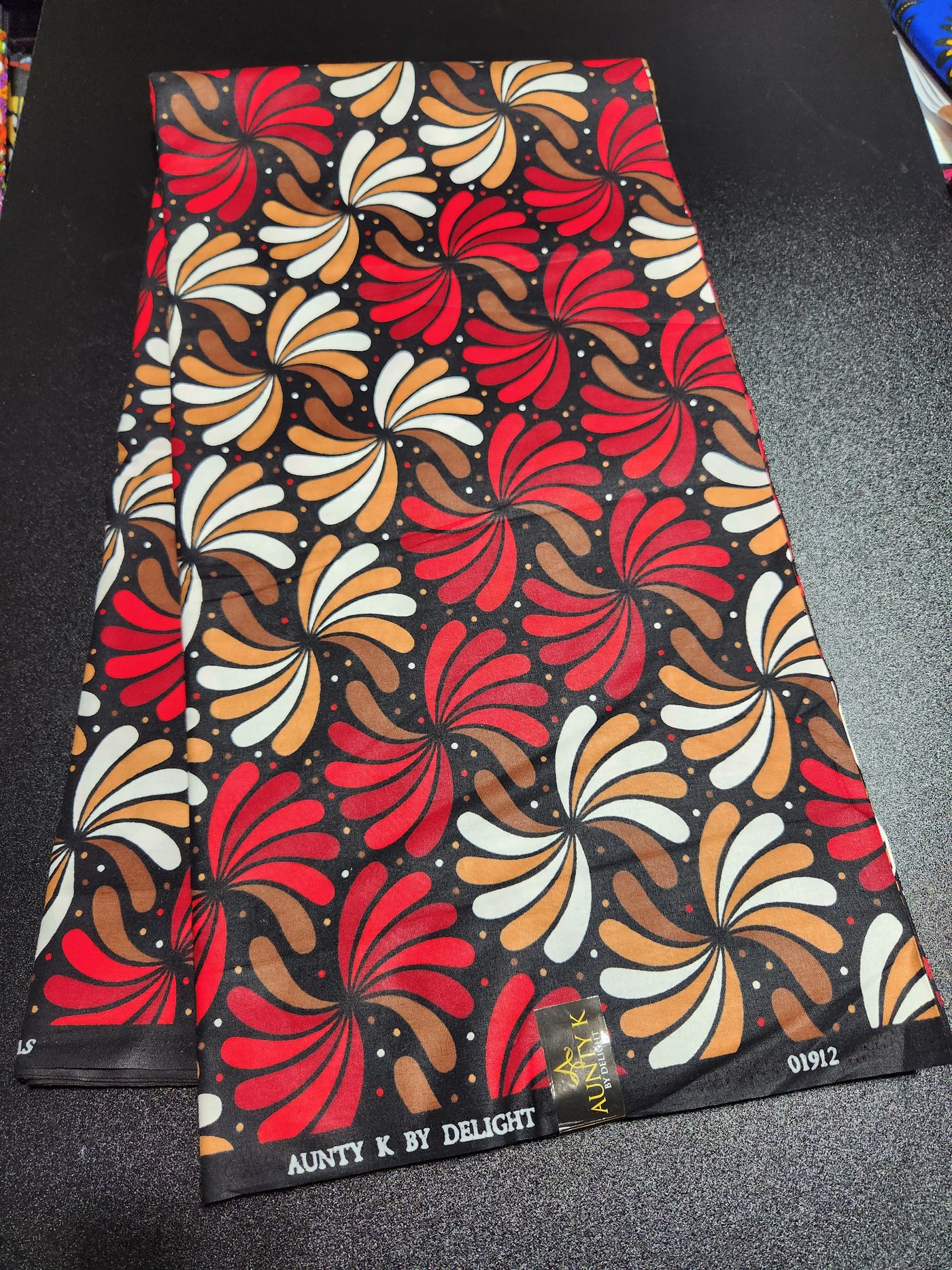 Red and Black Ankara Print Fabric