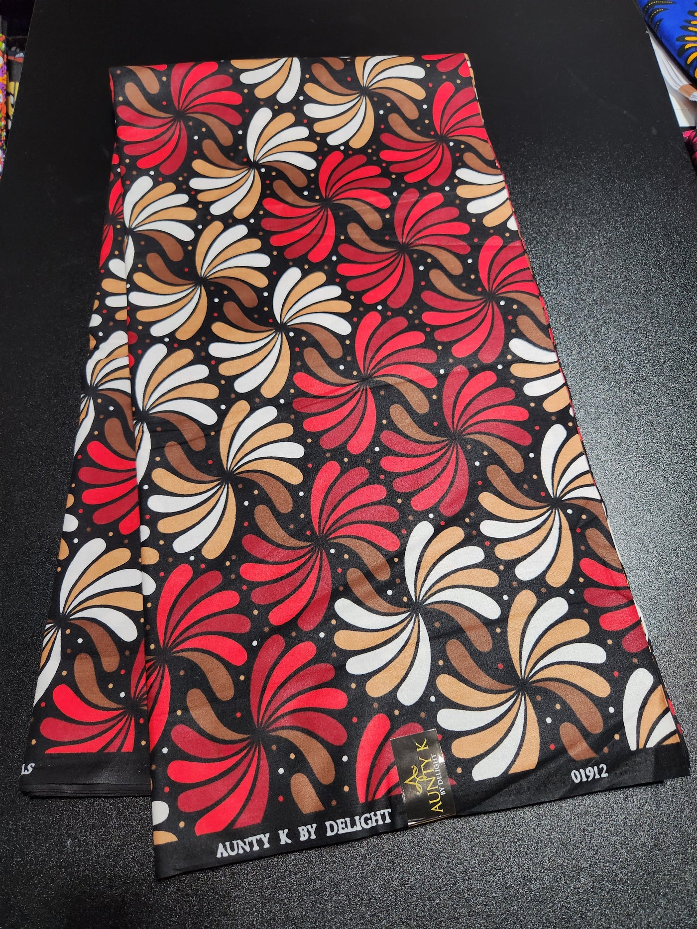 Red and Black Ankara Print Fabric