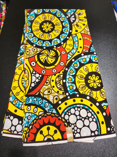 Yellow Ankara Print Fabric