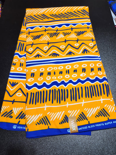 Orange Tribal Ankara Print Fabric