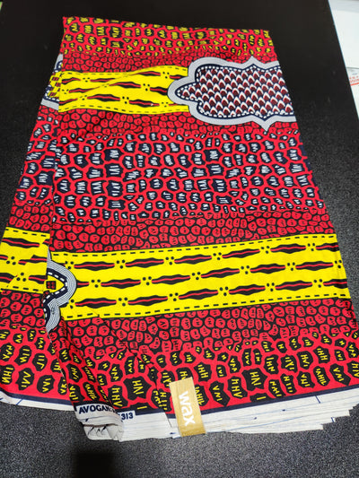 Red and Yellow Ankara Print Fabric