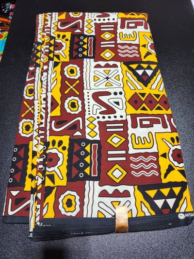 Brown Tribal Ankara Print Fabric