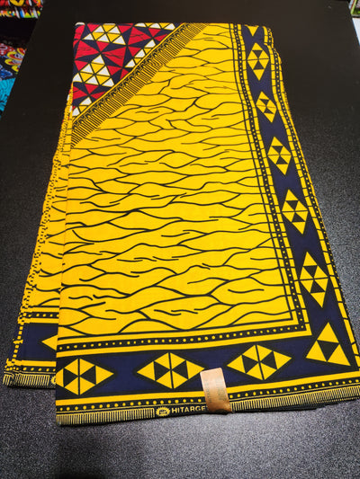 Yellow and Red Ankara Print Fabric