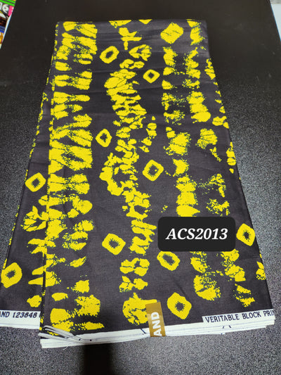 Black and Gold Ankara Print Fabric ACS2013