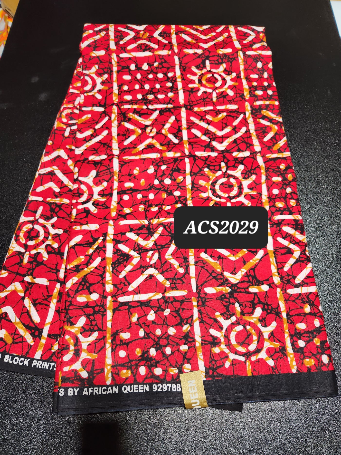 Red Modcloth Tribal Ankara Print Fabric ACS2029